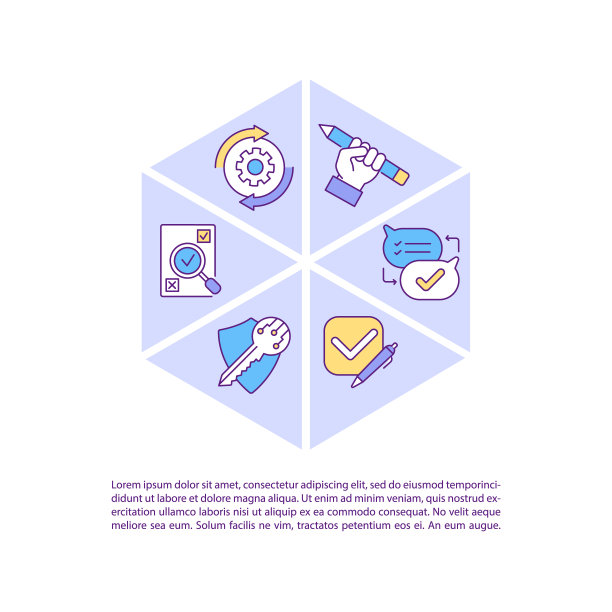 业务合同管理软件概念图标与文本图片下载