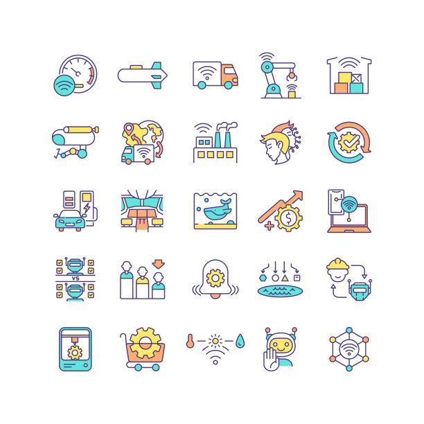 工业物联网RGB颜色图标设置图片下载