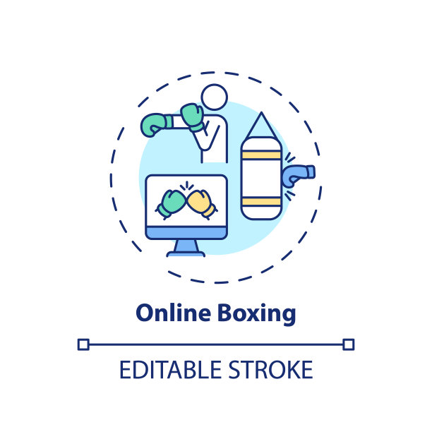 在线拳击概念图标图片下载