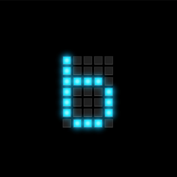 现实的数字记分牌字体集，矢量插图图片下载