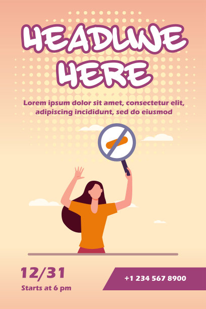 年轻女子举着圆横幅抗议图片下载