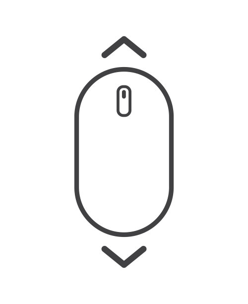 在白色背景上向下滚动鼠标图标。网站和手机应用的设计元素。矢量图图片下载