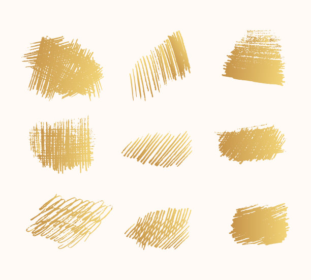 手绘金铅笔涂鸦抽象框架。金煤边缘背景。矢量隔离的舱口纹理。图片下载