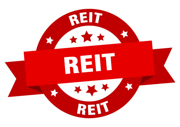 Reit圆丝带孤立标签Reit标志图片下载