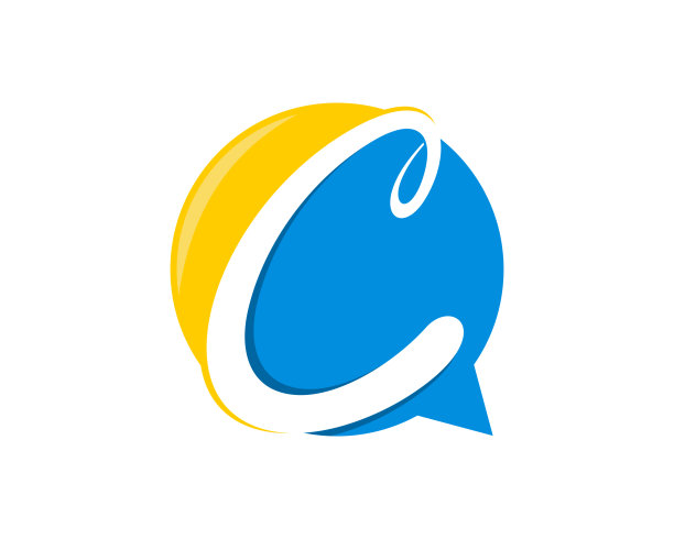 C字母在气泡聊天标志图片下载