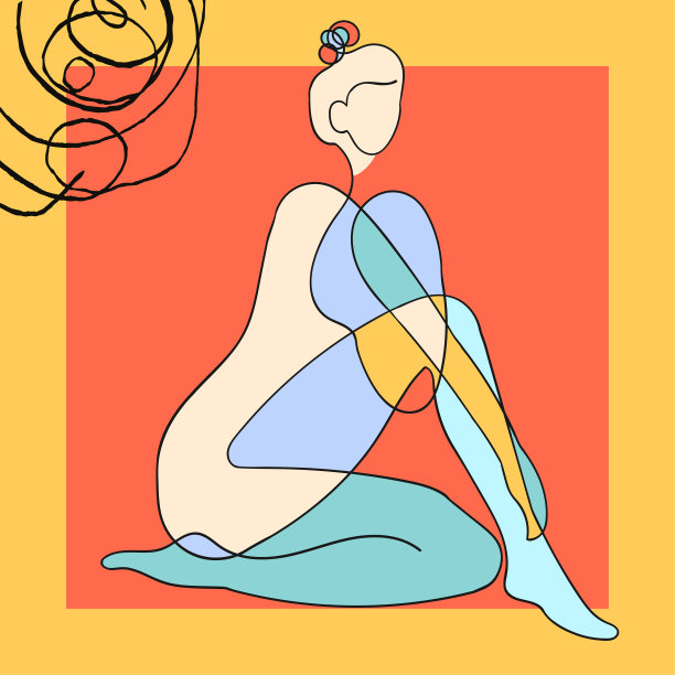 概要说明的妇女身体在抽象的背景图片下载