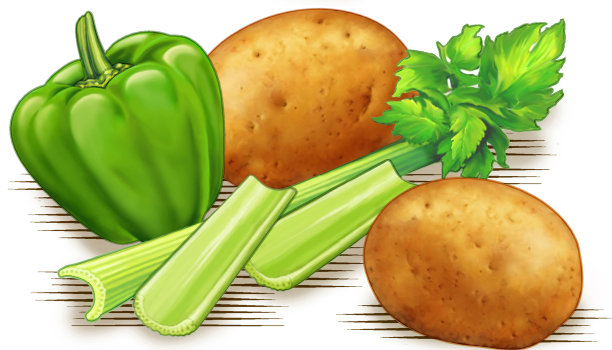 土豆芹菜胡椒图片下载