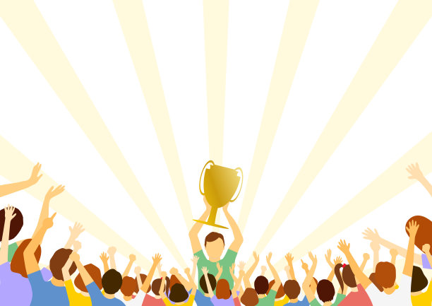 很多人和一个有奖杯的赢家图片下载