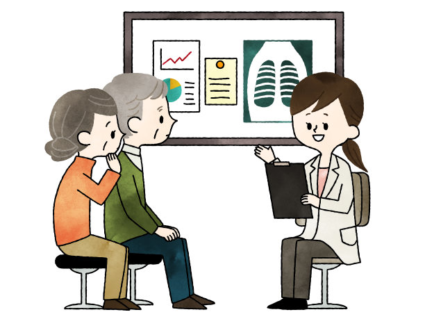 一对老年夫妇正在接受体检图片下载