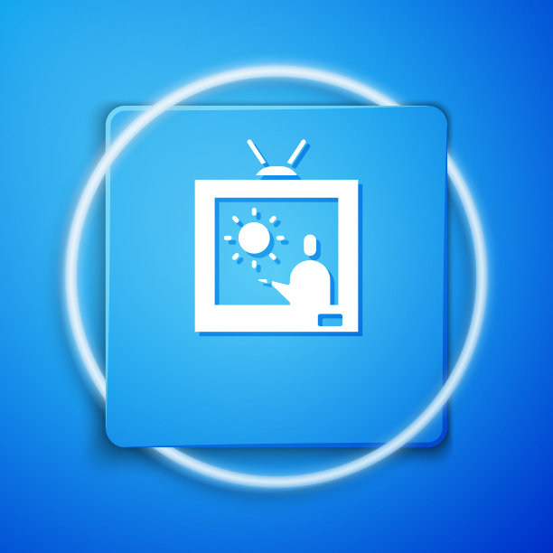 白色天气预报图标孤立在蓝色图片下载