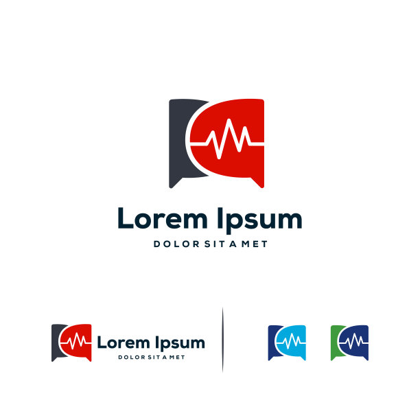 医疗咨询标志设计概念向量，健康论坛标志符号图片下载