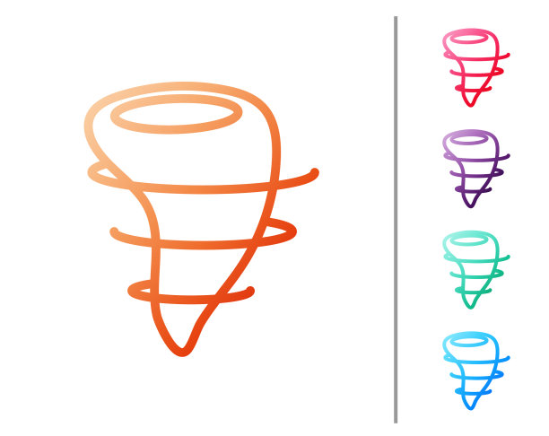 红线龙卷风图标孤立在白色背景上图片下载