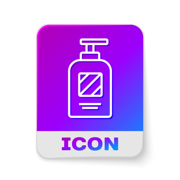 白线瓶洗发水图标隔离上图片下载