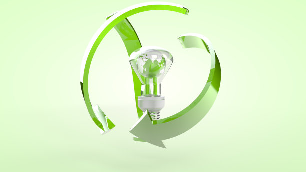 绿色生产和生态利用能源的概念。三维渲染图片下载