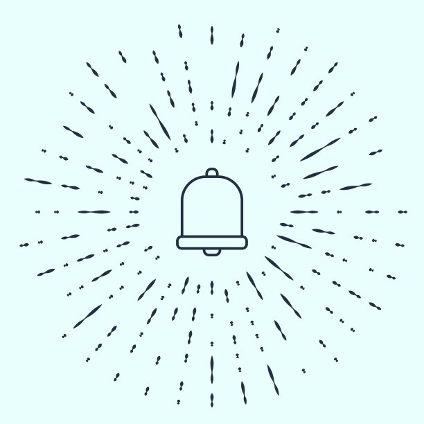 黑线教堂钟图标孤立在灰色图片下载