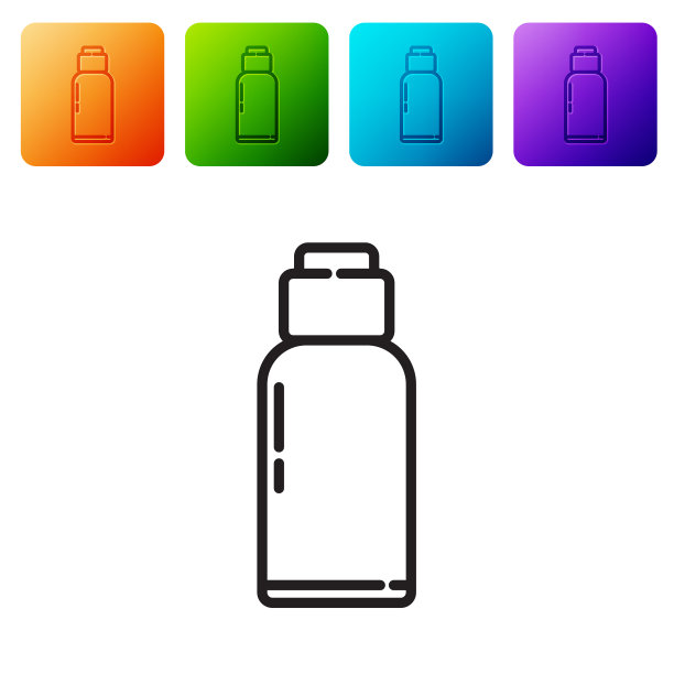 黑线水壶水壶图标孤立上图片下载