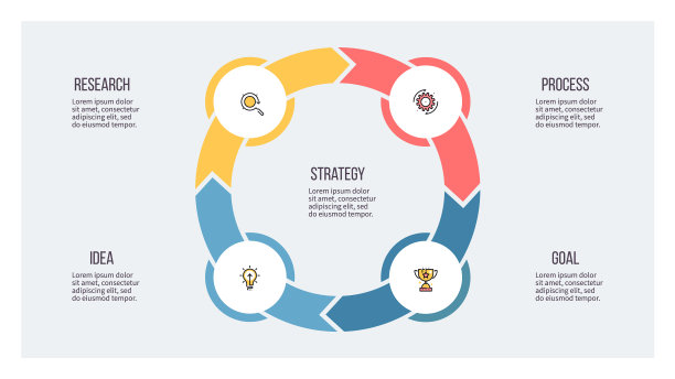 带有4个选项的业务信息图箭头图图片下载