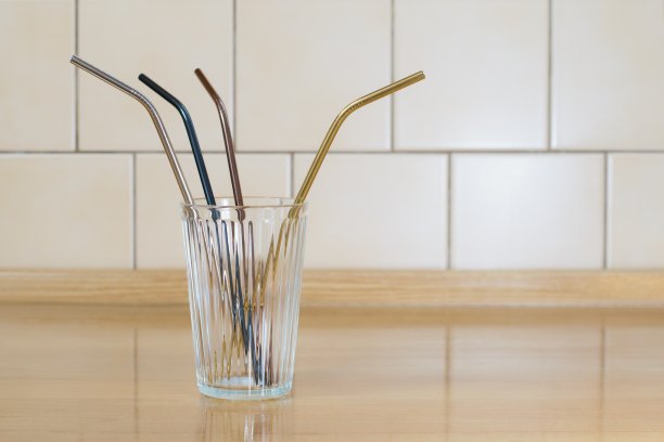 彩色金属吸管，环保配件图片下载