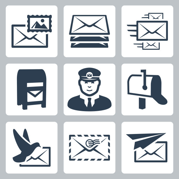 邮政服务图标集图片下载