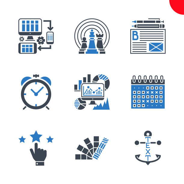 搜索引擎优化和网页优化图标集图片下载