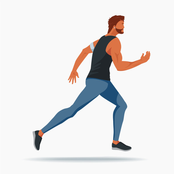 一个穿着运动服的健壮男人，还有心率图片下载