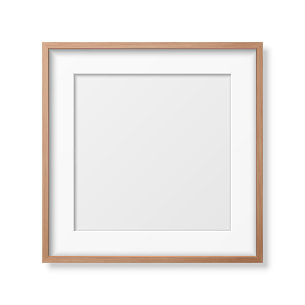 3d逼真的方形棕色木制简单图片下载