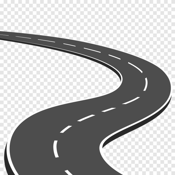 弯弯曲曲的道路上有标记的高速公路在行驶图片下载