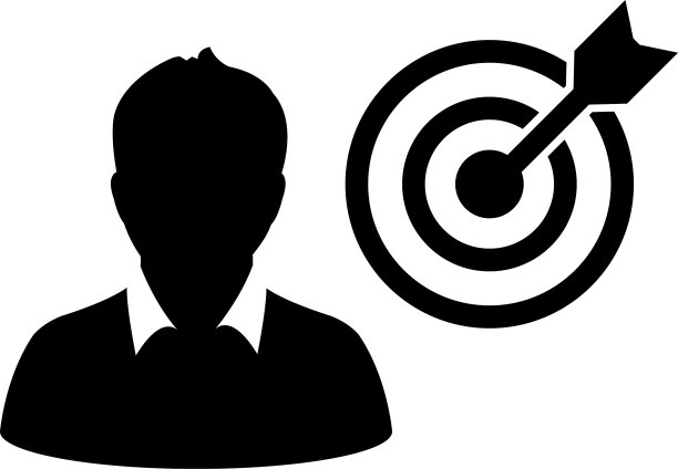 目标图标靶心飞镖与男性用户图片下载