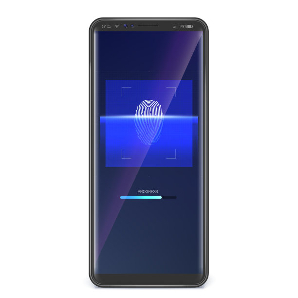 指纹扫描智能手机屏幕的概念图片下载