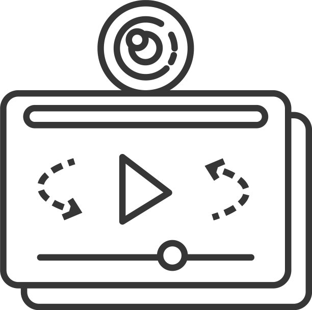 360度虚拟旅行线条相机图标图片下载