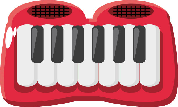 键盘钢琴儿童玩具在白色的背景图片下载