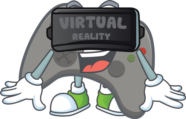 智能黑色操纵杆与虚拟现实耳机图片下载