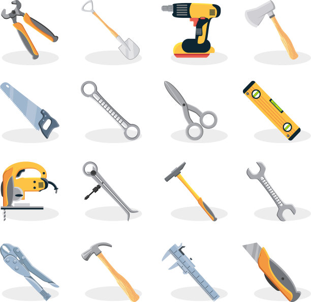 建筑工具图标集图片下载