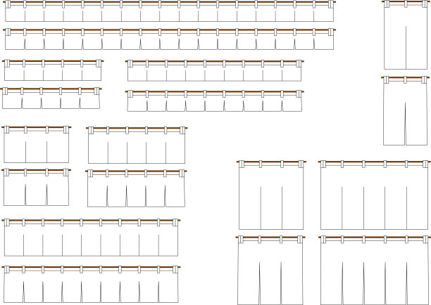 插图收集的传统日本商店窗帘图片下载