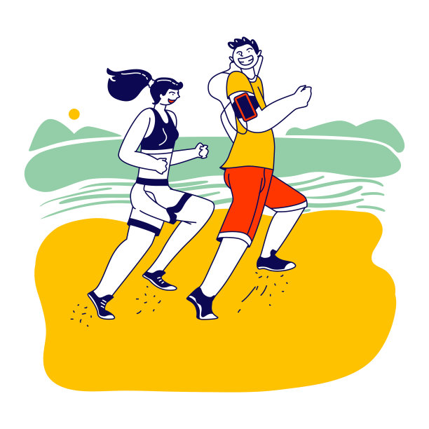 幸福的一对人物，男人女人穿着运动服图片下载