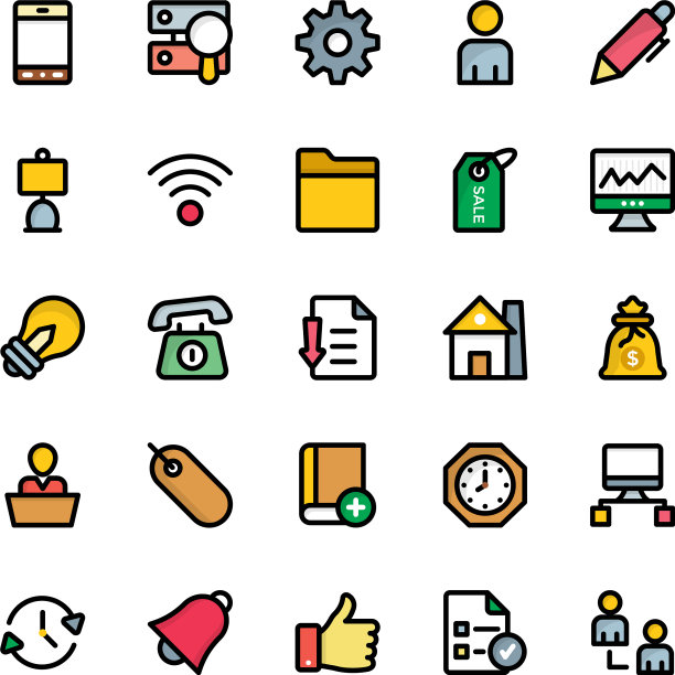 业务平面图标集图片下载