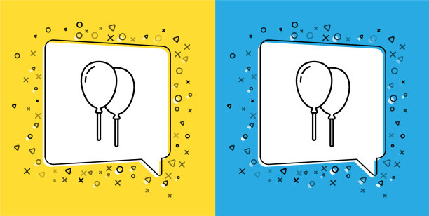 设置丝带图标隔离的线气球图片下载