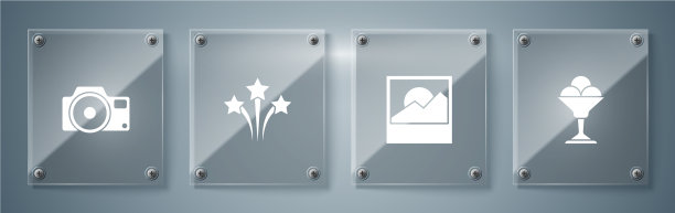 把冰淇淋放在碗里拍照，烟花和照相机图片下载