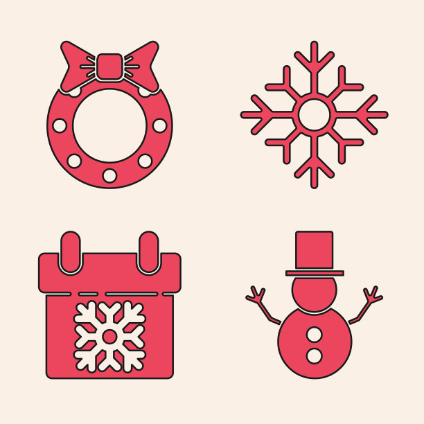 布置圣诞雪人圣诞花环雪花图片下载