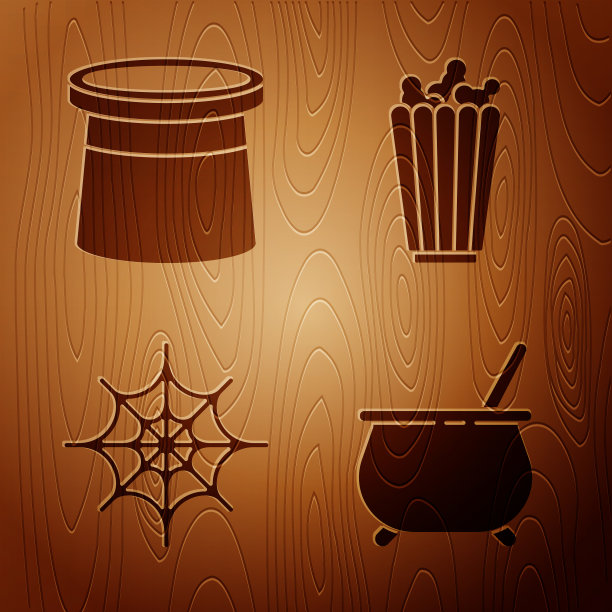 设置巫婆坩埚魔术师帽子蜘蛛网和图片下载