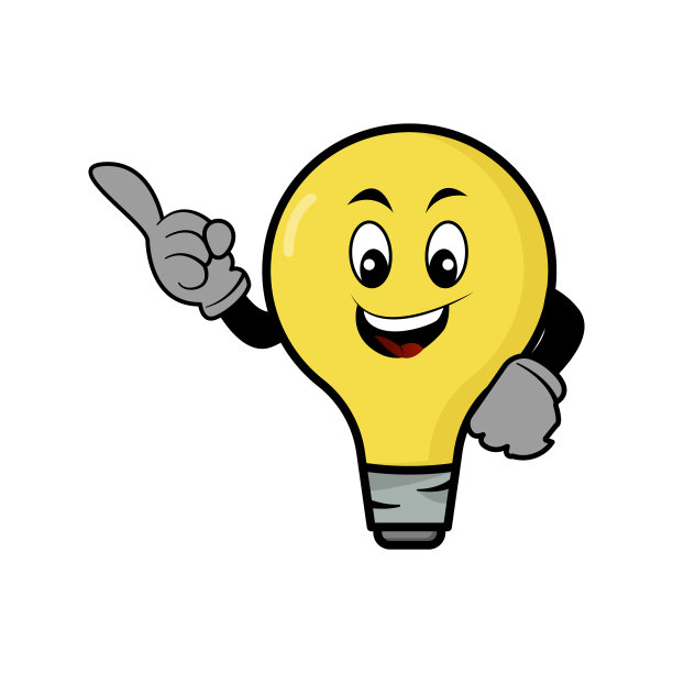 灯泡卡通人物设计模板图片下载