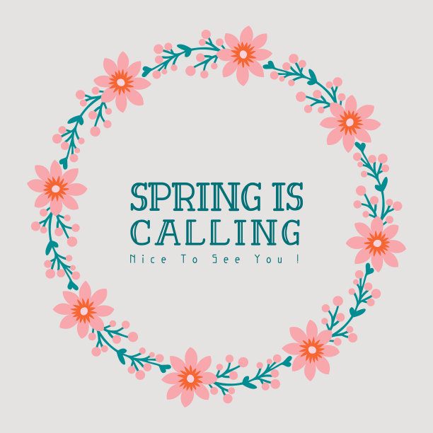 美丽的春天呼唤贺卡设计图片下载