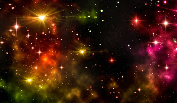 外太空，宇宙，多色星云，星团图片下载