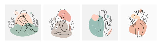 抽象线条女性背景设定图片下载