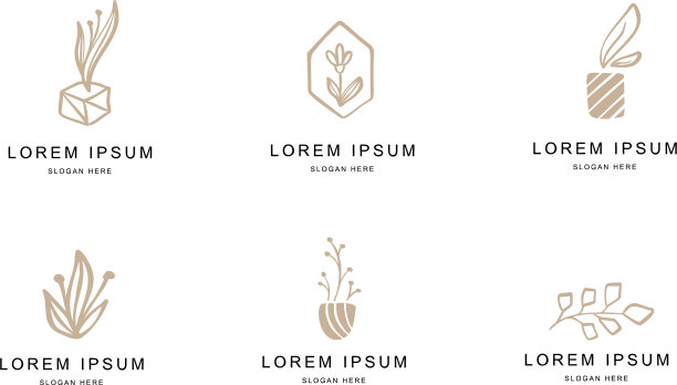 抽象花卉标志或标志模板集图片下载