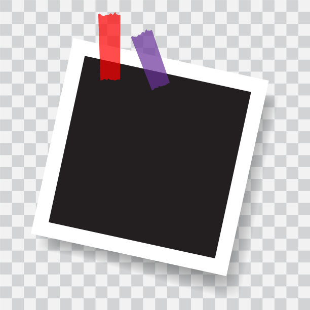 彩色胶带的逼真相框图片下载