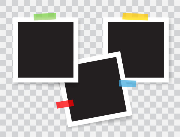 彩色胶带的逼真相框图片下载