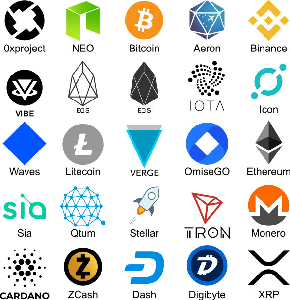 设置流行加密货币的标识图片下载