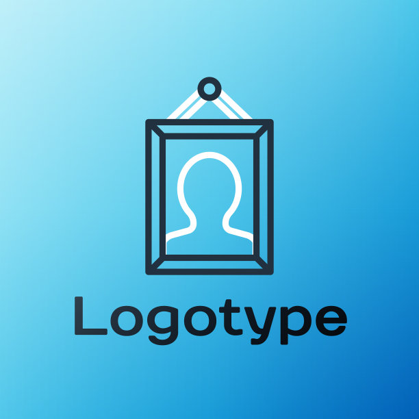 线图片图标孤立在蓝色背景图片下载