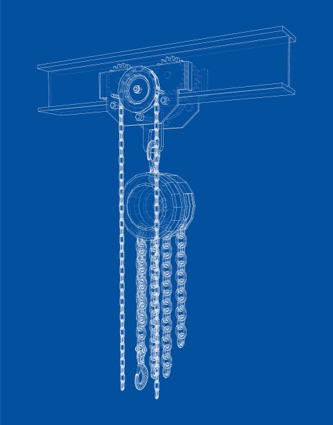 横梁上的吊车。向量图片下载